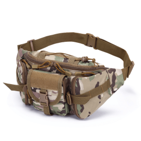 Men's Waterproof Nylon Fanny Pack With Adjustable Belt; Tactical Sport Arm Waist Bag For Outdoor Hiking Fishing Hunting Camping Travel - CP Camouflage