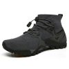 Outdoor Mesh Fly Weaving Sports Hiking Shoes Men Big Child Fashion Breathable High-top Climbing Amphibious Walking Elastic Laces - 319 dark grey - 47