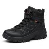 Large Size Combat Boots Men Desert Camping Non-slip Wear-resistant Sport High Top Footwear Outdoor Mountaineering Casual Shoes - Black - 43