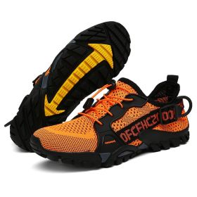 JIEMIAO Men Hiking Shoes Non-Slip Breathable Tactical Combat Army Boots Desert Training Sneakers Outdoor Trekking Shoes - Orange - 45