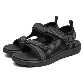 Men Fashion Sandals Man Summer Sandals Outdoor Casual Shoes Mountain Hiking Sandals Comfortable Non-Slip Slippers Beach Sandals - Black - 45