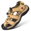 Men Summer Leather Sandal Outdoor Casual Shoe Man Mountain Hiking Sandals Non-slip High Quality Trekking Sandal Plus Size 46 - Khaki - 45