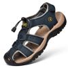 Men Summer Leather Sandal Outdoor Casual Shoe Man Mountain Hiking Sandals Non-slip High Quality Trekking Sandal Plus Size 46 - Navy - 38