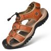 Men Summer Leather Sandal Outdoor Casual Shoe Man Mountain Hiking Sandals Non-slip High Quality Trekking Sandal Plus Size 46 - Brown - 44