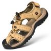 Men Summer Leather Sandal Outdoor Casual Shoe Man Mountain Hiking Sandals Non-slip High Quality Trekking Sandal Plus Size 46 - Khaki - 42