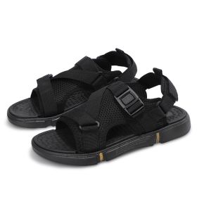 Men Beach Sandals 2022 Summer Man Fashion Sandals Outdoor Casual Slipper Comfortable Hiking Sandal High Quality Breathable Shoes - Black golden - 42