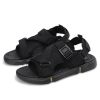 Men Beach Sandals 2022 Summer Man Fashion Sandals Outdoor Casual Slipper Comfortable Hiking Sandal High Quality Breathable Shoes - Black golden - 43