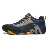 Outdoor Lover Trekking Shoes Men Waterproof Hiking Shoes Mountain Boots Genuine Leather Woodland Hunting Tactical Shoes - Men-Dark blue-Yellow - 41