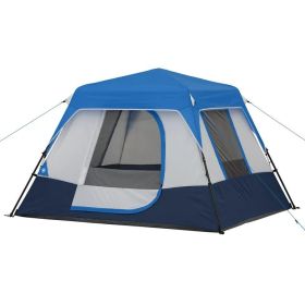 4-Person Instant Cabin Tent with LED Lighted Hub - silver/dark blue