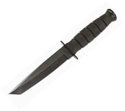 Short Fighting/Utility Knife, Black Tanto - 5054