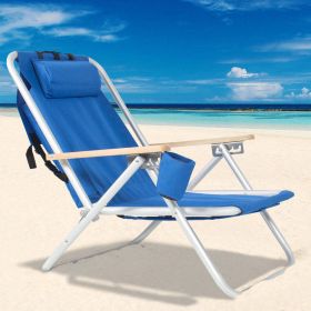 Backpack Beach Chair Folding Portable Chair - Blue