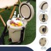 Portable Drink Cooler Insulated Ice Chest with Adjustable Strap - Beige - Coolers