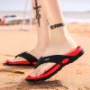 Men's flip-flops; breathable beach shoes; massage soles; men's sandals - red - 42