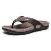 Men's flip-flops; breathable beach shoes; massage soles; men's sandals - khaki - 41