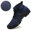 Outdoor Mesh Fly Weaving Sports Hiking Shoes Men Big Child Fashion Breathable High-top Climbing Amphibious Walking Elastic Laces - 319 black - 43