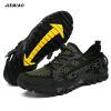 JIEMIAO Men Hiking Shoes Non-Slip Breathable Tactical Combat Army Boots Desert Training Sneakers Outdoor Trekking Shoes - Black - 45