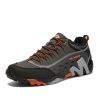 Outdoor Lover Trekking Shoes Men Waterproof Hiking Shoes Mountain Boots Genuine Leather Woodland Hunting Tactical Shoes - Men-Dark gray-Orange - 38