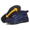 Spring Autumn Outdoor Mesh Fly Woven Sport Hiking Shoes Men Big Child Fashion Breathable High-top Climbing Walking Elastic Laces - navy blue - 40