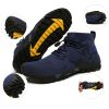 Outdoor Mesh Fly Weaving Sports Hiking Shoes Men Big Child Fashion Breathable High-top Climbing Amphibious Walking Elastic Laces - 319 navy blue - 46