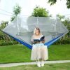 Portable Nylon Swing Hanging Bed Outdoor Hiking Camping Hammock - Gray & Blue - Hammock