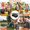 1Pc Folding Camping Table Portable Aluminum Roll-up Picnic BBQ Desk with Carrying Bag Heavy Duty Outdoor Beach Backyard Party Patio - Black