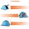 4-5 Person Camping Tent Outdoor Foldable Waterproof Tent with 2 Mosquito Nets Windows Carrying Bag for Hiking Climbing Adventure Fishing - Blue