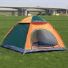 4 Persons Camping Waterproof Tent Pop Up Tent Instant Setup Tent w/2 Mosquito Net Doors Carrying Bag Folding 4 Seasons  - Orange