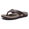 Men's flip-flops; breathable beach shoes; massage soles; men's sandals - khaki - 42