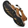 Men Summer Leather Sandal Outdoor Casual Shoe Man Mountain Hiking Sandals Non-slip High Quality Trekking Sandal Plus Size 46 - Black - 44