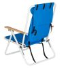 Backpack Beach Chair Folding Portable Chair Blue Solid Camping Hiking Fishing - Blue