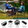 Traveling Folding Camping Chairs and Table Set with Carrying Bag - Black - Camping Chairs