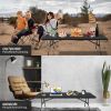 8ft Folding Table, Portable Plastic Table for Camping, Picnics, Parties, High Load Bearing Foldable Table Black - as Pic