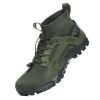 Spring Autumn Outdoor Mesh Fly Woven Sport Hiking Shoes Men Big Child Fashion Breathable High-top Climbing Walking Elastic Laces - Army Green - 48