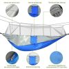 Portable Nylon Swing Hanging Bed Outdoor Hiking Camping Hammock - Gray & Blue - Hammock