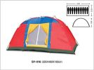 Bosonshop Outdoor 8 Person Camping Tent Easy Set Up Party Large Tent for Traveling Hiking With Portable Bag;  Blue - Red