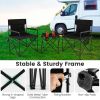 Traveling Folding Camping Chairs and Table Set with Carrying Bag - Black - Camping Chairs